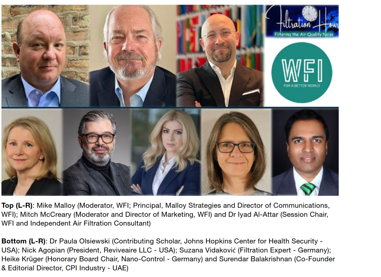 WFI Post-Event Report on Filtration Hour